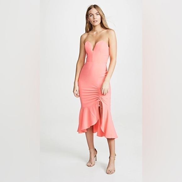 NWT Amanda Uprichard Rayna Dress Size Small Neon Orange Corset Bustier - Picture 9 of 10